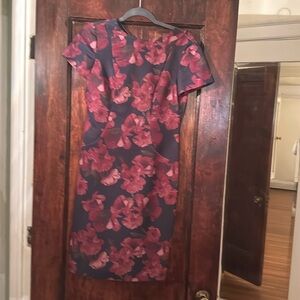 Brooks Brothers size 2 stunning dress back zip fully lined, burgundy navy sage